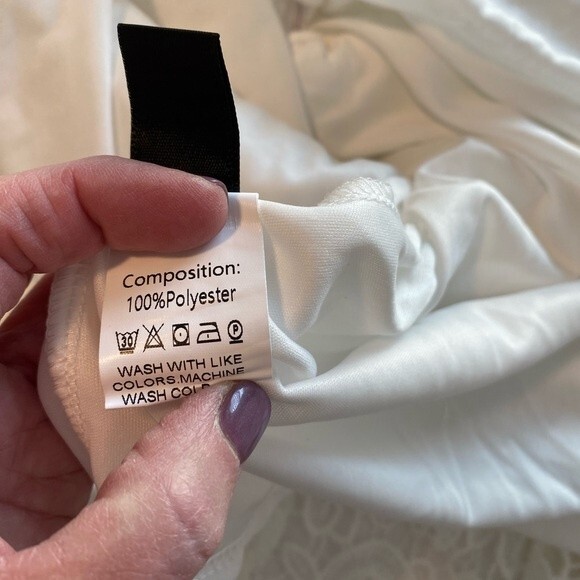 NWOT Shein Lacy Floral White Wrap Front V Neckline Spaghetti Strap Dress Size L - Picture 9 of 10